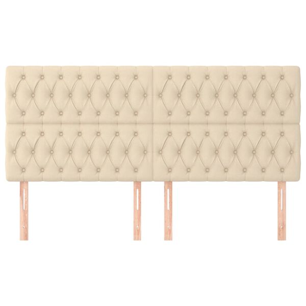 vidaXL galvgalis, krēmkrāsas, 180x7x118/128 cm, audums