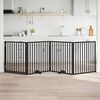 vidaXL suņu vārti ar durvīm, salokāmi, 4 paneļi, 320 cm, papeles koks
