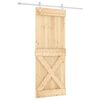 vidaXL Slīdo&scaron;ās durvis Dabisks un balts 80 x 210 cm Cieta priedes koks