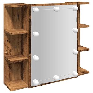 vidaXL Spoguļskapis ar LED Old Wood 70x16,5x60 cm