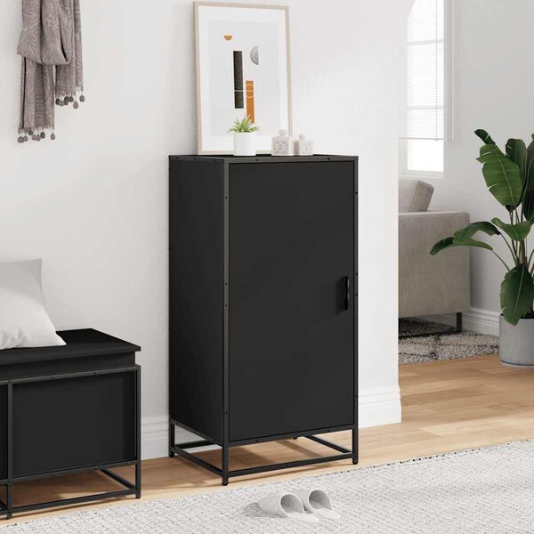 vidaXL apavu skapītis, melns, 48x38x97,5 cm, inženierijas koks