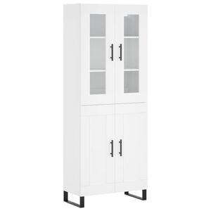 vidaXL augstais skapis, balts, 69,5x34x180 cm, inženierijas koks