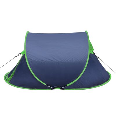 vidaXL ātri saliekama dizaina telts, 2 personām, tumši zila/zaļa