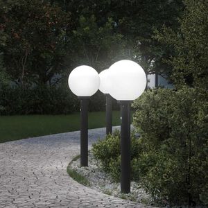 vidaXL stabveida gaismekļi ar sensoru, 3 gab., 80 cm, melni, IP44