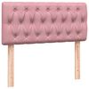 vidaXL atsperu gulta ar matraci, LED, rozā samts, 100x210 cm