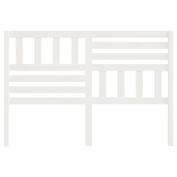 vidaXL gultas galvgalis, balts, 156x4x100 cm, priedes masīvkoks
