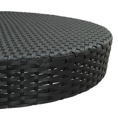 vidaXL dārza galds, melns, 75,5x106 cm, PE rotangpalma