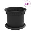 vidaXL Augu podi 24 pcs Melna &Oslash; 15 x 12 cm Plastmasa