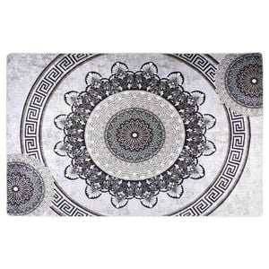 vidaXL paklājs, 80x150 cm, melns un pelēks, mazgājams
