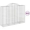vidaXL arkveida gabiona grozi, 12gb., 200x50x140/160cm, cinkota dzelzs