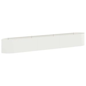 vidaXL Paaugstināta dārza gulta Balts 300 x 40 x 40 cm Tērauds