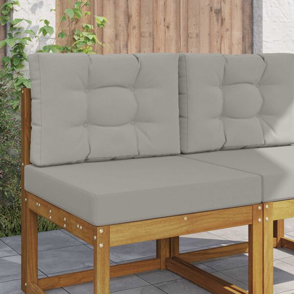 vidaXL Āra dīvāna spilvens 2 pcs Pelēks Poliesters