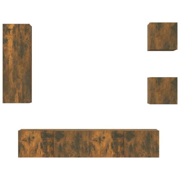 vidaXL 5-daļīgs TV skapī&scaron;u komplekts, ozola krāsa, inženierijas koks