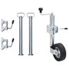 vidaXL piekabes atbalsta ritenis, 2 atbalsta caurules, 3 skavas, 60 mm