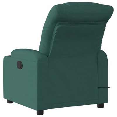 vidaXL masāžas krēsls, atgāžams, tumši zaļš audums
