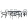 vidaXL Dārza ēdamgalds 9 pcs Antracīta 212 x 90 x 76 cm