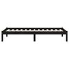 vidaXL gultas rāmis bez matrača, melns, masīvkoks, 100x200 cm