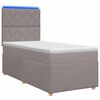 vidaXL Kontinentālā gulta ar matraci Pelēkbrūna 80 x 200 cm Audums