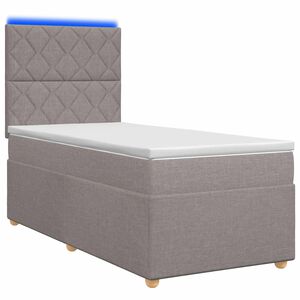 vidaXL Kontinentālā gulta ar matraci Pelēkbrūna 80 x 200 cm Audums
