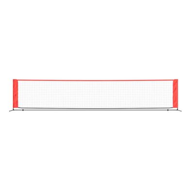 vidaXL tenisa tīkls, melns, sarkans, 500x100x87 cm, poliesters