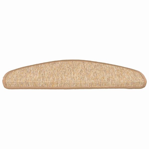 vidaXL kāpņu paklājiņi, 15 gab., 65x21x4 cm, gai&scaron;i brūni, pusapaļi, lieli