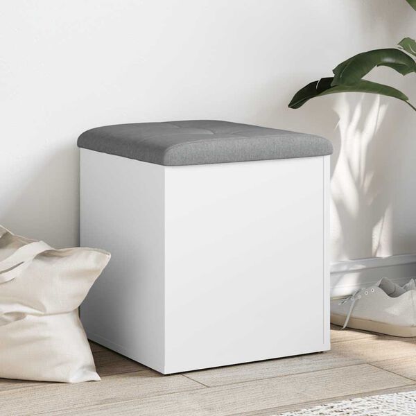 vidaXL uzglabā&scaron;anas sols, balts, 42x42x45 cm, inženierkoks