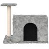 vidaXL kaķu māja ar sizala stabu nagu asināšanai, 51 cm, gaiši pelēka
