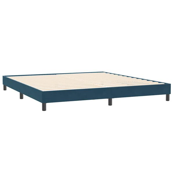 vidaXL Box Spring Gulta bez matrača Tum&scaron;i zila 200x220 cm samts