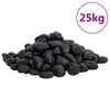 vidaXL pulēti oļi, 25 kg, melni, 2-5 cm