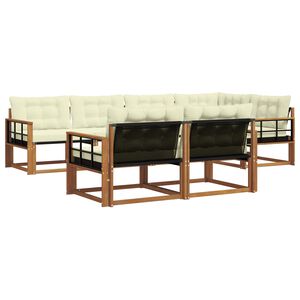 vidaXL Āra dīvānu komplekts ar spilvenu 7 pcs Dabisks un krējuma