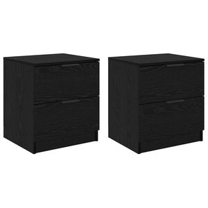 vidaXL Nakts skapītis ar atvilktni 2 pcs Melns ozolkoks 45 x 39 x 50cm