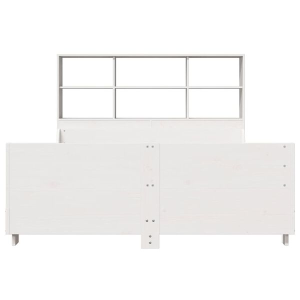 vidaXL gulta ar grāmatu plauktu, bez matrača, 160x200 cm, masīvkoks