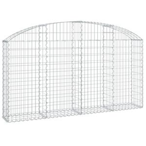 vidaXL arkveida gabiona grozs, 200x30x100/120 cm, cinkota dzelzs