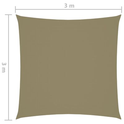 vidaXL saulessargs, 3x3 m, kvadrāta forma, bēšs oksforda audums