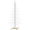 vidaXL Ziemassvētku eglīte, metāls, koka pamatne, melna, 210 cm