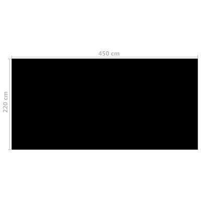 vidaXL baseina pārklājs, 450x220 cm, PE, melns