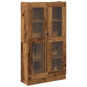 vidaXL augstais skapītis, veca koka, 82,5x30,5x150 cm, konstruēts koks