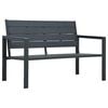 vidaXL dārza sols, 120 cm, pelēks HDPE, koka imitācija