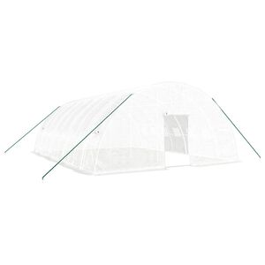 vidaXL siltumnīca ar tērauda rāmi, balta, 48 m&sup2;, 8x6x2,85 m