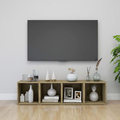 vidaXL TV plaukti, 2 gab., ozolkoka, 37x35x37 cm, skaidu plāksne