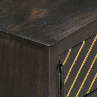 vidaXL kafijas galdiņš, melns un zelta, 90x50x35 cm, mango masīvkoks