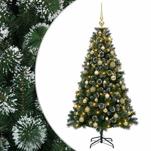 vidaXL Mākslīgā Ziemassvētku egle ar bumbiņu 120 cm 150 LED