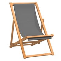 vidaXL saliekams pludmales krēsls, masīvs tīkkoks, pelēks