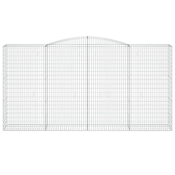 vidaXL arkveida gabiona grozi, 2 gb., 400x50x200/220cm, cinkota dzelzs