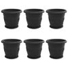 vidaXL Augu podi 6 pcs Melna &Oslash; 34 x 28 cm Plastmasa
