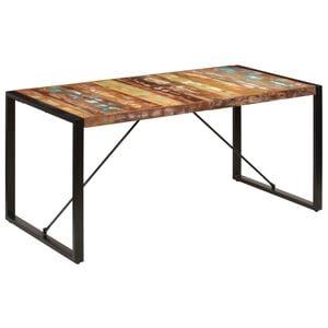 vidaXL virtuves galds, 160x80x75 cm, pārstrādāts masīvkoks