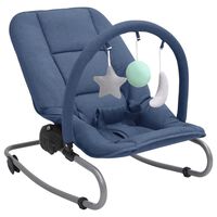 vidaXL bērnu šūpuļkrēsls, tumši zils, tērauds