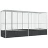 vidaXL putnu māja, sudraba krāsa, 418,5x107x212 cm, tērauds