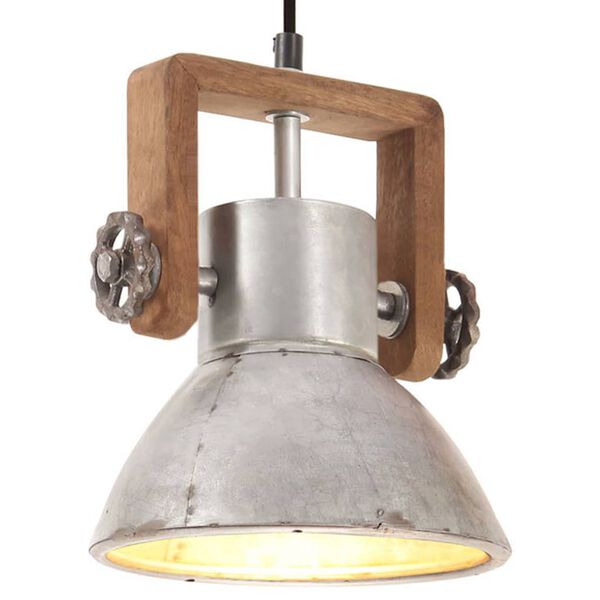 vidaXL griestu lampa, industriāls stils, sudrabaina, 25 W, 19 cm, E27
