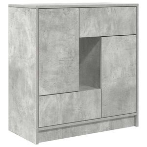 vidaXL kumode ar atvilktnēm un durvīm, betons pelēks, 70,5x34x74,5 cm